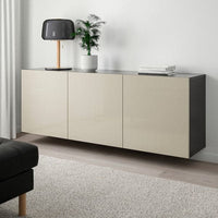 BESTÅ - Wall-mounted furniture combination , 180x42x64 cm - best price from Maltashopper.com 89412465