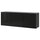 BESTÅ wall-mounted cabinet combination, black-brown/Selsviken high-gloss/black, 180x42x64 cm