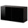 BESTÅ - BESTÅ Wall-mounted cabinet combination, black-brown/Selsviken black, 120x42x64 cm