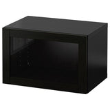 BESTÅ wall-mounted cabinet combination, black-brown/Sindvik black-brown clear glass, 60x42x38 cm