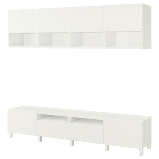Ikea BESTÅ - TV storage combination, white/Lappviken/Stubbarp white, 240x42x230 cm