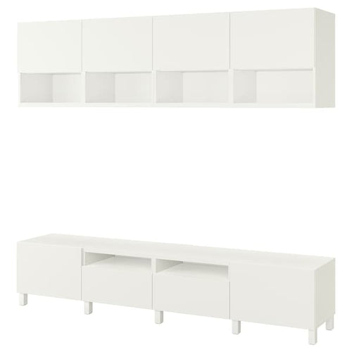 BESTÅ - TV storage combination, white/Lappviken/Stubbarp white, 240x42x230 cm