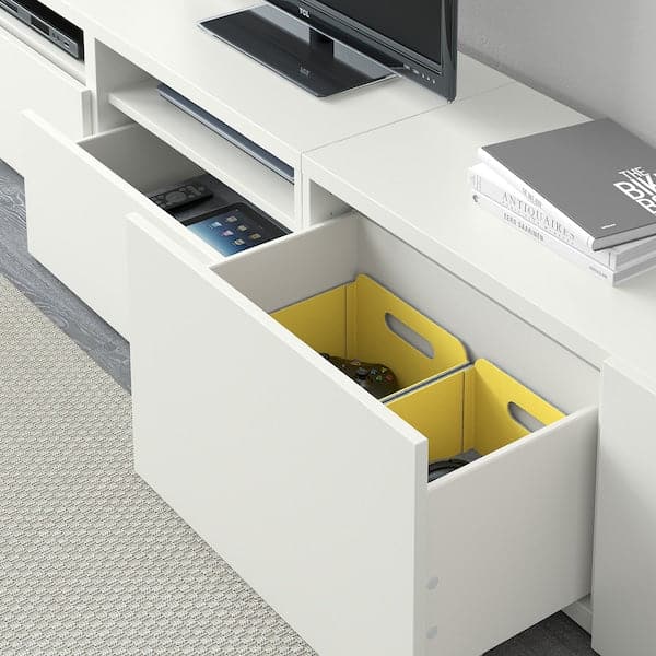 BESTÅ - TV storage combination, white/Lappviken, 240x42x230 cm - best price from Maltashopper.com 99476796