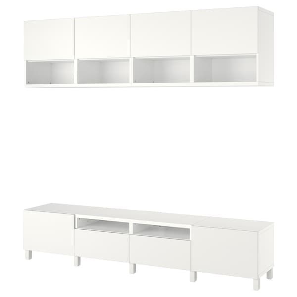 BESTÅ - TV storage combination, white Laxviken/Lappviken/Stubbarp white, 240x42x230 cm - best price from Maltashopper.com 39421387