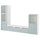 BESTÅ TV storage combination/glass doors, white Glassvik/Selsviken light grey-blue, 51x193x32.5 cm