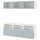 BESTÅ TV storage combination/glass doors, white Glassvik/Selsviken light grey-blue, 51x192x32.5 cm