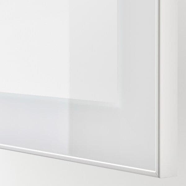 Ikea BESTÅ - TV storage combination/glass doors, white/Hanviken white clear glass, 300x42x193 cm