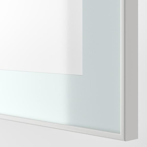 BESTÅ - TV combination / glass doors, white / Selsviken high-gloss / beige clear glass, 180x42x192 cm - best price from Maltashopper.com 69488786