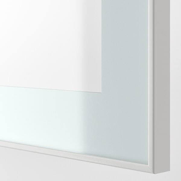 Ikea BESTÅ - TV combination / glass doors, white / Selsviken high-gloss / beige clear glass, 240x42x231 cm ,