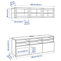 BESTÅ - TV/Glass combination , 180x42x192 cm - Premium Cabinets & Storage from Ikea - Just €584.99! Shop now at Maltashopper.com