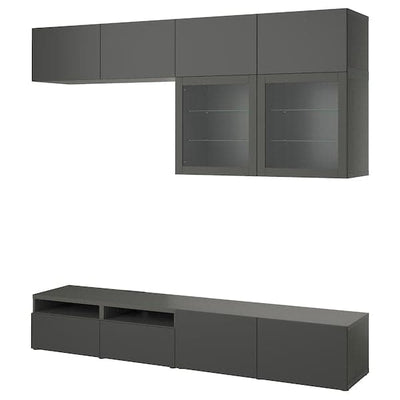 BESTÅ - TV storage combination/glass doors, 240x42x231 cm - best price from Maltashopper.com 89507996
