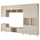 BESTÅ - BESTÅ TV storage combination/glass doors, white stained oak veneer Lappviken/Sindvik clear glass, 360x42x240 cm