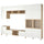 BESTÅ - BESTÅ TV storage combination/glass doors, white stained oak veneer Lappviken/Sindvik clear glass, 360x42x240 cm