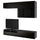 BESTÅ TV storage combination/glass doors, black-brown/Hanviken black-brown clear glass, 240x42x231 cm