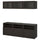 BESTÅ TV storage combination/glass doors, black-brown/Hanviken black-brown clear glass, 180x42x192 cm