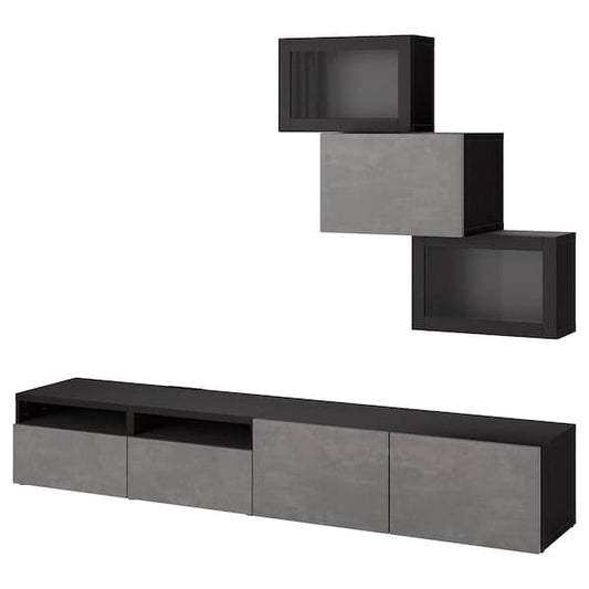 BESTÅ - TV/Glass combination , 240x42x190 cm - best price from Maltashopper.com 59436509