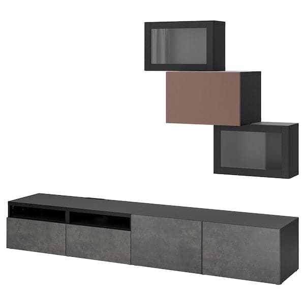 BESTÅ - TV/Glass combination , 240x42x190 cm - best price from Maltashopper.com 59436509