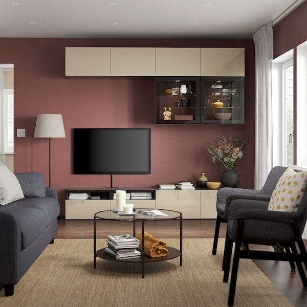 BESTÅ - TV/Glass combination , 240x42x231 cm - best price from Maltashopper.com 89412234