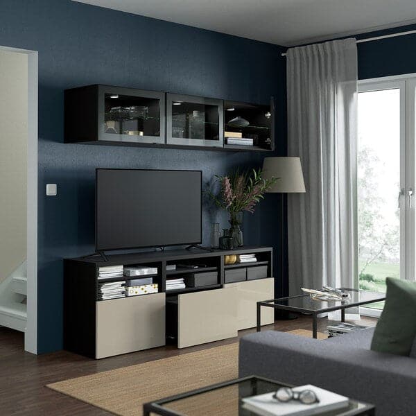 BESTÅ - TV/Glass combination , 180x42x192 cm - best price from Maltashopper.com 19407212