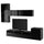 BESTÅ - BESTÅ TV storage combination/glass doors, black-brown/Selsviken high-gloss/black clear glass, 300x42x211 cm