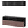 BESTÅ TV storage combination/glass doors, black-brown Sindvik/Hjortviken brown, 180x42x192 cm