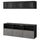 BESTÅ TV storage combination/glass doors, black-brown Sindvik/Kallviken dark grey, 180x42x192 cm