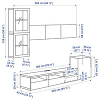 BESTÅ - TV storage combination/glass doors, 300x42x211 cm - best price from Maltashopper.com 79507906