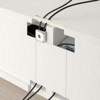 BESTÅ / EKET - Cabinet combination for TV, white/walnut effect, 180x42x170 cm - best price from Maltashopper.com 59490803