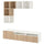 BESTÅ / EKET - Cabinet combination for TV, white/white stained oak effect, 180x42x170 cm