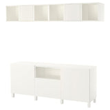 BESTÅ / EKET cabinet combination for TV, white, 210x42x220 cm