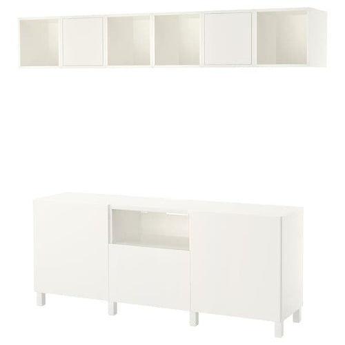 BESTÅ / EKET - Cabinet combination for TV, white, 210x42x220 cm
