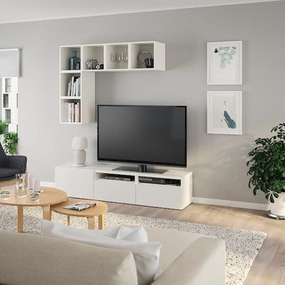 BESTÅ / EKET - Cabinet combination for TV, white, 180x42x170 cm - best price from Maltashopper.com 09437747