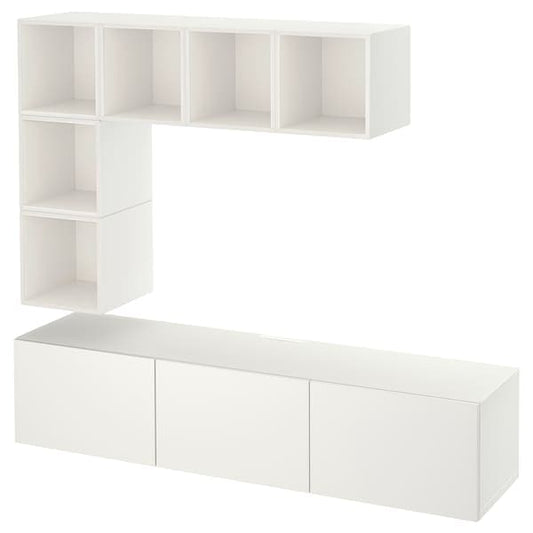 BESTÅ / EKET Combination for TV - white/Valviken 180x42x185 cm , 180x42x185 cm - best price from Maltashopper.com 29445464