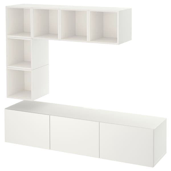 BESTÅ / EKET Combination for TV - white/Valviken 180x42x185 cm , 180x42x185 cm