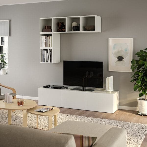 BESTÅ / EKET Combination for TV - white/Valviken 180x42x185 cm , 180x42x185 cm - best price from Maltashopper.com 29445464