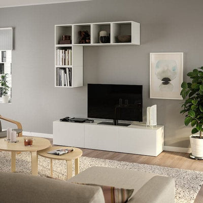 BESTÅ / EKET Combination for TV - white/Valviken 180x42x185 cm , 180x42x185 cm - best price from Maltashopper.com 29445464