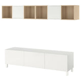 BESTÅ / EKET TV bench, white/Valviken, 180x42x48 cm