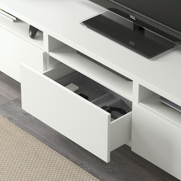 BESTÅ / LACK - TV storage combination, white, 300x42x195 cm - best price from Maltashopper.com 99398690