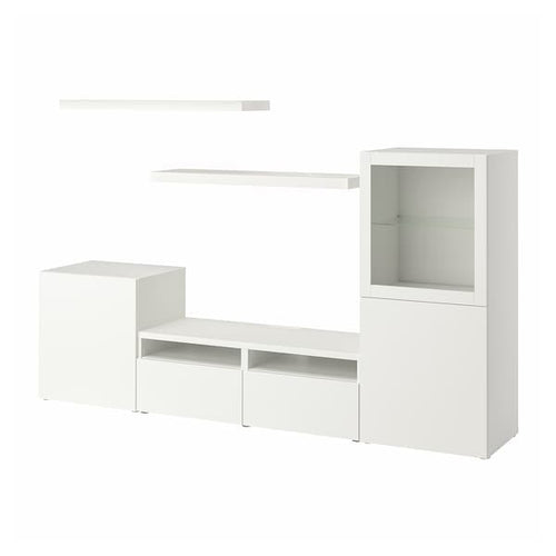 BESTÅ / LACK - TV storage combination, white, 240x42x129 cm