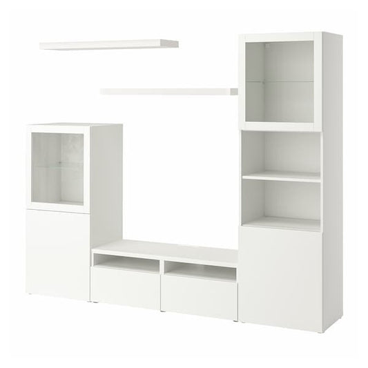 BESTÅ / LACK - TV storage combination, white, 240x42x193 cm - best price from Maltashopper.com 99398685