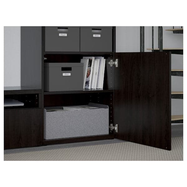 Ikea BESTÅ / LACK - TV storage combination, black-brown, 240x42x193 cm