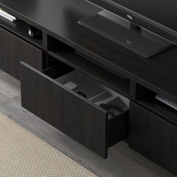 BESTÅ / LACK - TV storage combination, black-brown, 300x42x195 cm - best price from Maltashopper.com 89398737