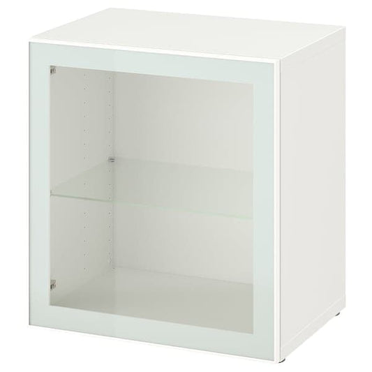 BESTÅ - Shelf unit with glass door, white Glassvik/white/light green clear glass, 60x42x64 cm - best price from Maltashopper.com 19489123