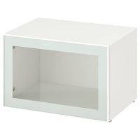 BESTÅ - Shelf unit with glass door, white Glassvik/white/light green clear glass, 60x42x38 cm - best price from Maltashopper.com 49489112