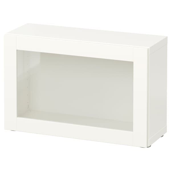 Ikea BESTÅ - Shelf unit with glass door, white/Sindvik white clear glass, 60x22x38 cm