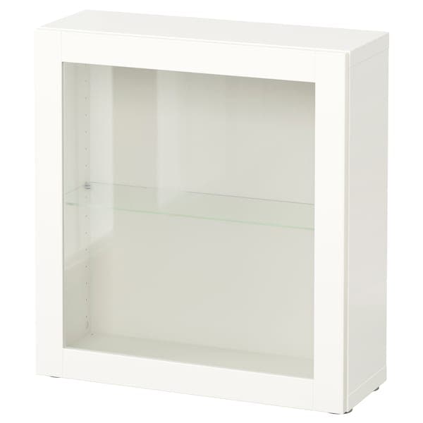 BESTÅ - Shelf unit with glass door, white/Sindvik white clear glass, 60x22x64 cm - best price from Maltashopper.com 09046942