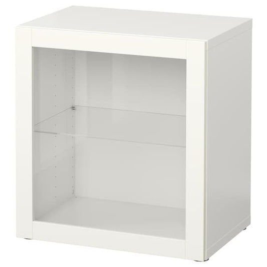 Ikea BESTÅ - Shelf unit with glass door, white/Sindvik white clear glass, 60x42x64 cm