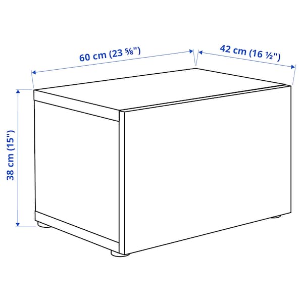 BESTÅ - Shelf unit with glass door, white stained oak effect Glassvik/white/light green frosted glass, 60x42x38 cm - best price from Maltashopper.com 79490473