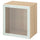 BESTÅ shelf unit with glass door, white stained oak effect Glassvik/white/light green clear glass, 60x42x64 cm