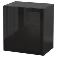 BESTÅ - Shelf unit with glass door, black-brown/Glassvik black/clear glass, 60x42x64 cm - best price from Maltashopper.com 49047751